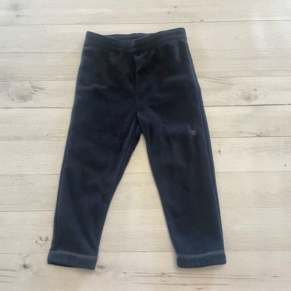 Spyder kids black fleece baselayer pants 3